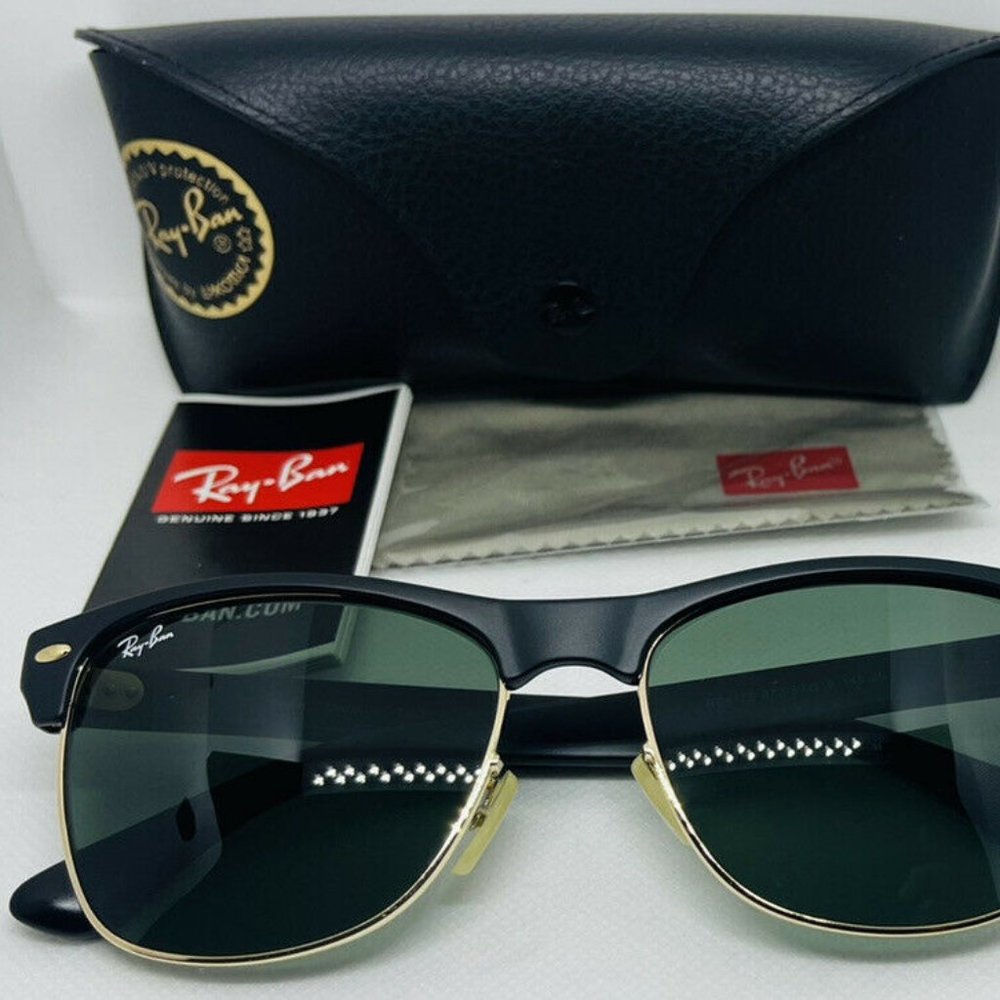 New RAY BAN Sunglasses CLUBMASTER OVERSIZED RB 4175 877 Matte Black Frame